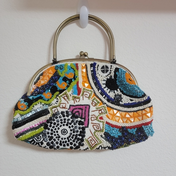 Vintage Chico's Colorful Beaded Handbag - Picture 1 of 6